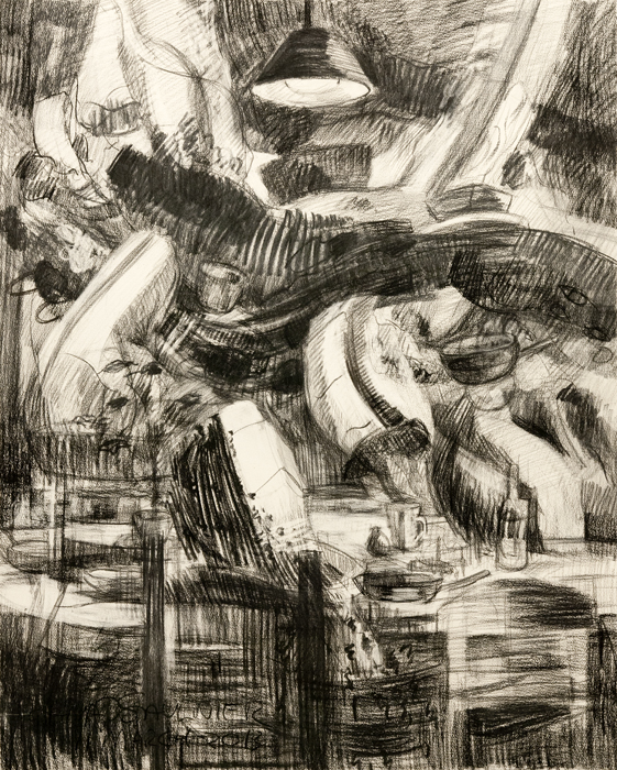 Drawing for Picnic, March 2013, 35 x 28”.